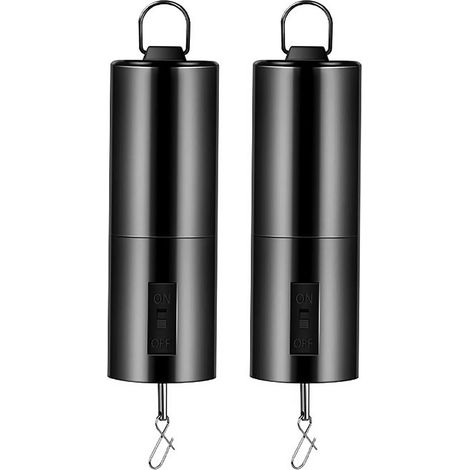Lot de 2 carillons éoliens rotatifs noirs - Décoration de cour - Moteur à suspendre - Multifonction - Pour suspendre la cour - Éoliennes noires d'extérieur