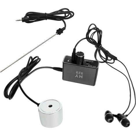 Wasserrohr-Lecksucher, Wasserrohr-Lecküberwachungs-Tester-Kit mit zwei Sonden, hochempfindliches Kopfhörer-Wasserrohr-Ortungszubehör-Kit, Modell: EU-Stecker
