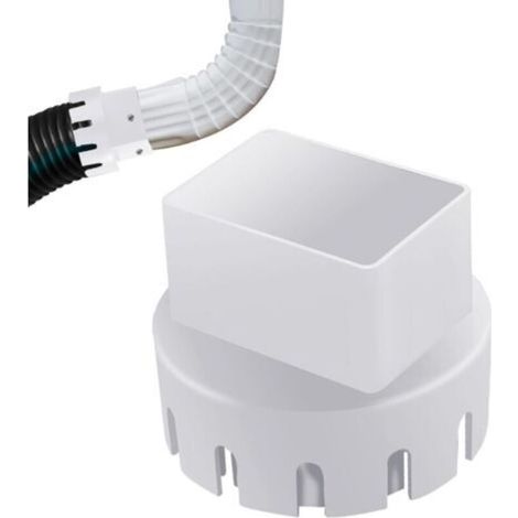 Adaptateur de drainage de gouttière - Raccord de soins de pluie carré à rond, extension d'eau de pluie extérieure Convient aux tuyaux d'évacuation en PVC de 3 ou 4 pouces, compatible (1/5)