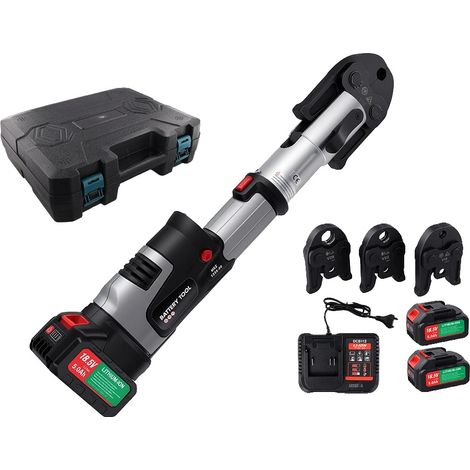 Outil de sertissage de tuyaux, entraînement électrique, haute force, 2 batteries (1/2)