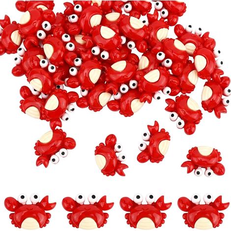 50 figuras de mini cangrejo de plástico realistas, decoraciones en miniatura de mini cangrejo para jardines, terrarios, fiestas y mesas (1/5)