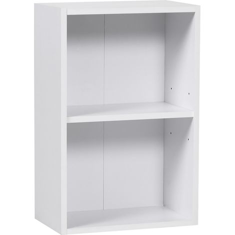 Libreria Bassa in Legno, Mobiletto Multiuso Design Moderno Bianco con Ripiano Regolabile 40x24x61cm (1/5)