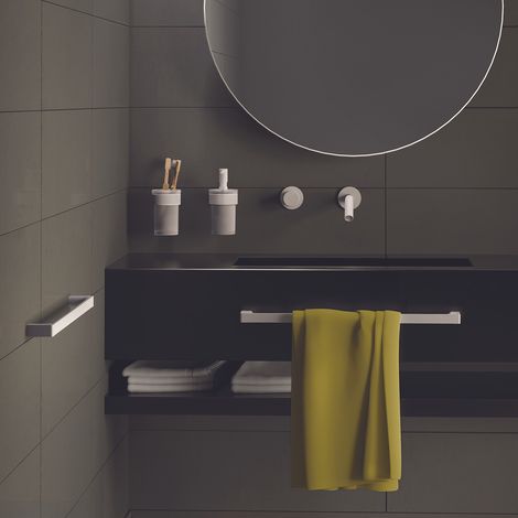 Sapho Gedy Pirenei - Porte-savon avec support, noir mat/verre satiné PI1114 (1/2)