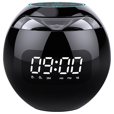 EASYCOMFORT Mini haut-parleur Bluetooth sans fil, boîte de son avec affichage LED, alarme, alarme, carte Hifi TF, lecture de musique MP3 (1/5)