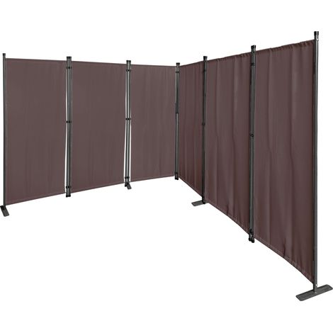 Paravent 6 Teilig 340x165cm Stoff Raumteiler Trennwand Balkon Sichtschutz Stellwand Faltbar Taupe