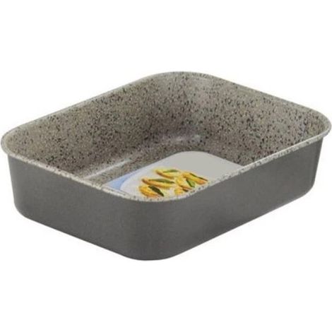 TRADE SHOP - Sfornatutto Alto Teglia 29x25xh6cm Grigio Pietra In Alluminio Antiaderente 036862m - (1/2)