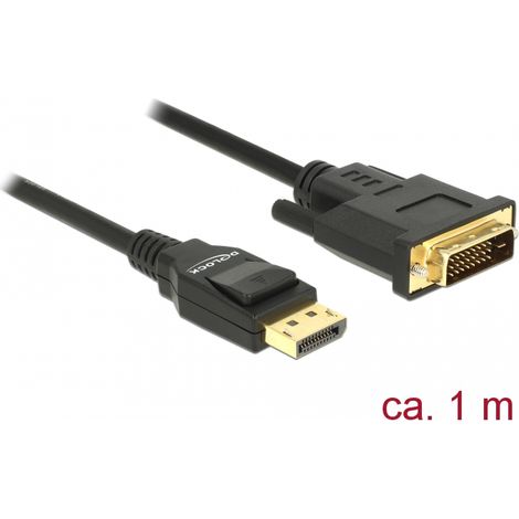 Delock Cable Displayport 1.2 macho DVI 24+1 macho pasivo 1 m negro