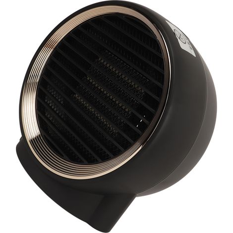Mini radiateur électrique rond 1000 W, fonctionnement silencieux, idéal pour la maison, la chambre ou le bureau, usage intérieur, noir, prise européenne 95-240 V (1/5)