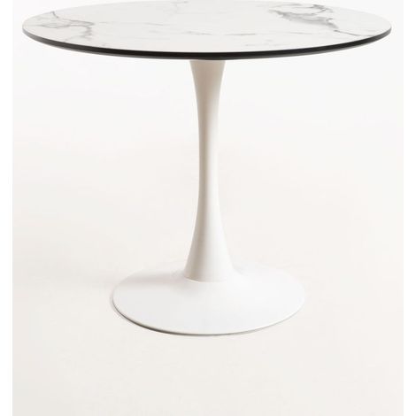 Mesas Comedor - Mesa Kolio 90 cm Mármol - Blanco