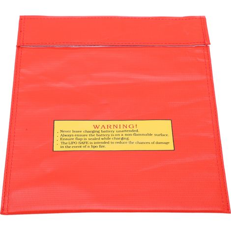 Explosionsgeschützte und feuerfeste Tasche für LiPo-Akkus, ideal zum sicheren Laden und Aufbewahren (rot). (1/5)