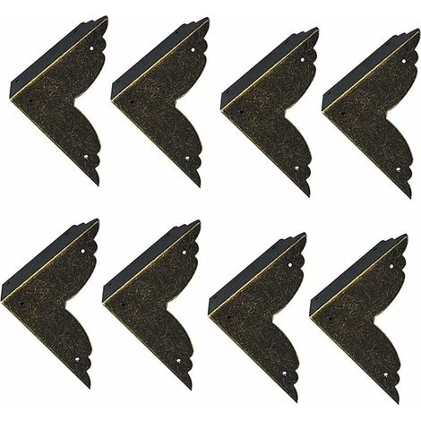 protectores de esquina decorativos de hierro vintage, protectores de esquina de metal para muebles, protectores de esquina de bronce para muebles, 707020 mm (1/5)