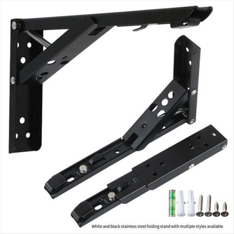 Support D Étagère Pliable - Acier Inoxydable - 20 Cm - Pour Garage Cuisine Atelier - 2 Pièces (1/5)