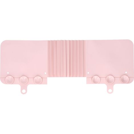 Garde Éclaboussures Pliable Avec Ventouses - Protection Lavage Vaisselle Cuisine - Matériau Tpr Souple - Accessoire Rose (1/5)