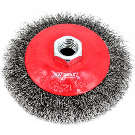 Spazzola metallica awtools conical brush acciaio 125 mm