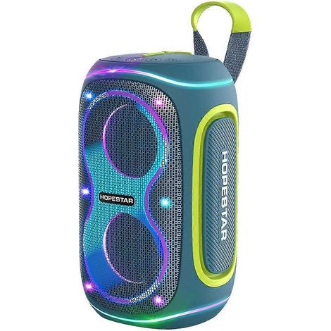 HOPESTAR sans fil BT haut-parleur Subwoofer résistant à l eau impulsion RGB Lightweight Stereo Surround Subwoofer bleu (1/5)
