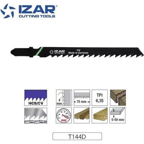 Lame de scie sauteuse coupe rapide 100mm TPI8.5 - paquet 3 PCS - IZAR (T144D)