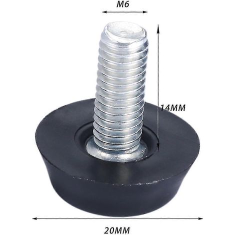 Lot de 10 tiges filetées réglables M6/M8 pour meubles de maison, roulettes de table, pieds et pieds de nivellement (M6 x 14 mm). (1/5)