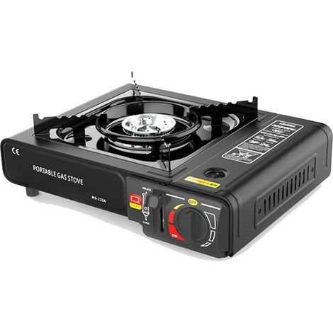 Cuisinière à cassette, cuisinière à gaz portative domestique extérieure, cuisinière à gaz, cuisinière Cass, cuisinière magnétique, cuisinière barbecue, cuisinière de camping 2,9 kW, Noir (1/5)
