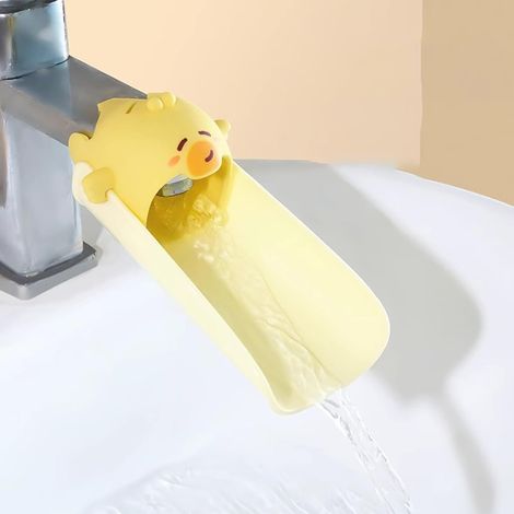 Rallonge de robinet pour enfants, rallonge de robinet à motif dessin animé, rallonge de robinet pour la cuisine et la salle de bain, lavage des mains, jaune (1/5)