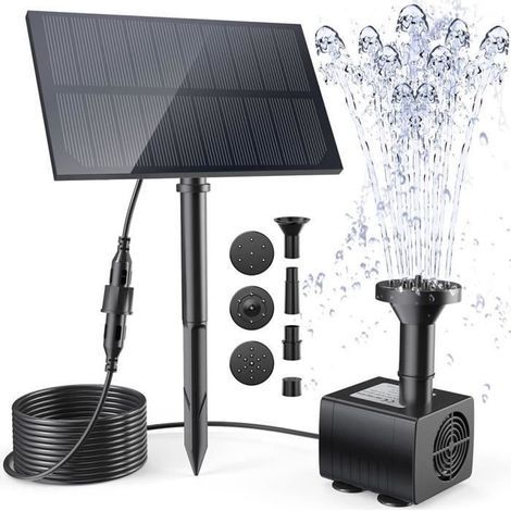 Solarbrunnen mit Erdspießen. Wasserpumpen-Set, ideal für Vogeltränken, Teiche, Schwimmbecken, Gärten und Aquarien im Freien. Verbesserte Version. (1/5)