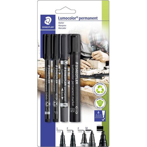 Staedtler Lumocolor 60 BK Marcatore indelebile Nero resistente all'acqua: Sì (1/3)