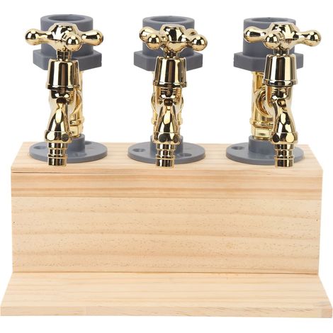 Distributeur de spiritueux en bois, distributeur de whisky 3 bouteilles, robinet en alliage, accessoire de bar pour boissons et fêtes. (1/5)