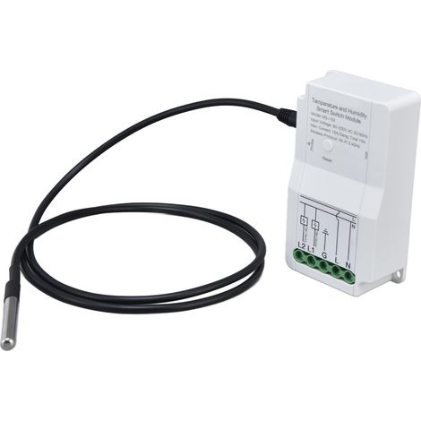 WLAN-Temperatur- und Feuchtigkeitsschaltermodul mit zwei Relaisausgängen und Temperaturfühler (90–250 V) für die TUYA Smart App (1/5)