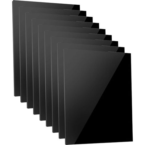 Lot De 10 Plaque Acrylique, Feuille Plastique Feuille Acrylique Noire, Plaque Plastique Rigide Pour La Signalisation, Les Projets De Bricolage, L'Artisanat, 10,2 X 15,2 Cm, éPaisseur 1 Mm (1/5)