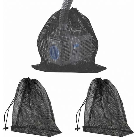 3 Stück Pumpenfilter-Netzbeutel, Teichpumpen-Filterbeutel mit Kordelzug, Wasserpumpen-Filterbeutel, Pumpenbarrierebeutel für Teichfilter im Freien (60 x 60 cm) (1/4)