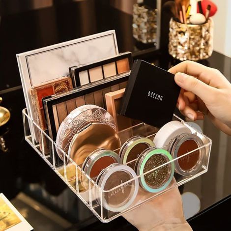 Organisateur Maquillage - 7 Compartiments - Polystyrène Transparent - Pour Vanity Salle De Bain - 1 Pièce (1/5)