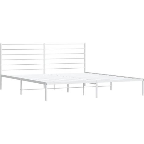 Estructura cama sin colchón con cabecero metal blanco 193x203cm vidaXL (1/5)
