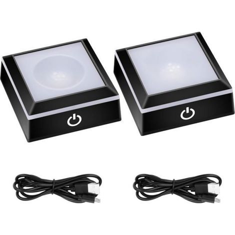 Base Lumineuse LED pour Cristal, 2PCS Support Éclairé Changeant de Couleur pour Ornements en Verre - LAMPE A POSER (1/4)