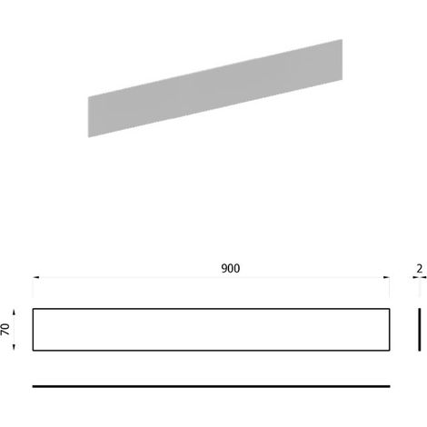 Click fascia metallica a muro 900 mm - bianco opaco EVCKFM90B