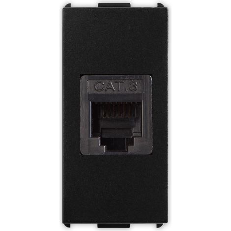Presa telefonica RJ12 1 plug 6-6 Nero serie Pixia Master 14216