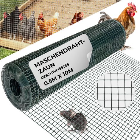 Geflecht GARDEN PVC, 500/10x10/0,8 mm, grün, RAL 6005, viereckig, Garten, Tierhaltung, Packung 10 m (1/5)