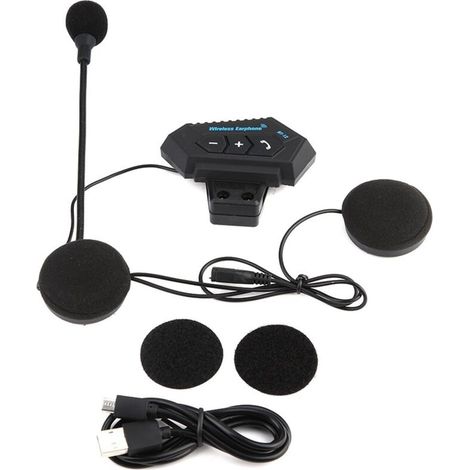 1 paire de casques de moto BT, haut-parleurs, Support d'appel mains libres