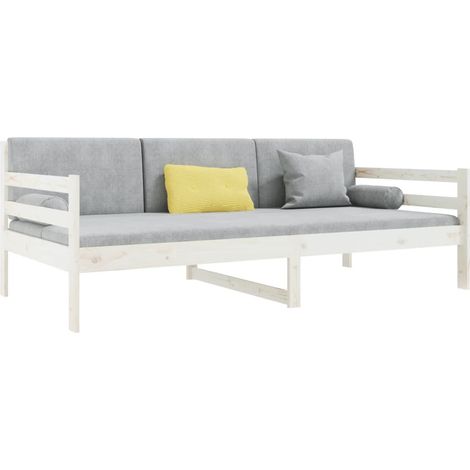 vidaXL Dormeuse senza Materasso Bianca 90x190 cm Legno Massello Pino (1/4)
