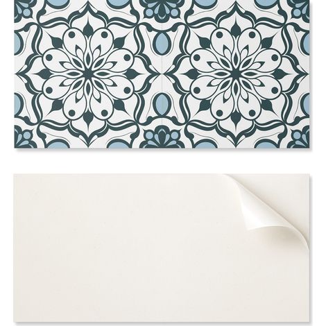 Azulejos de vinilo para pared, ideales para decoraci贸n de interiores modernos, con estampado floral de mandala, 10x40x20 cm.