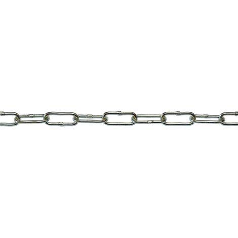 Corderie Italiane 006007821 Catena Saldata Genovese, Maglia Lunga Zincata Elettrolitica, 2 x 22 x 4.5 mm, 3 mt