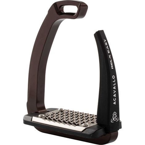ACAVALLO Staffe Rel-X EASY MARRONE apertura in silicone (1/3)