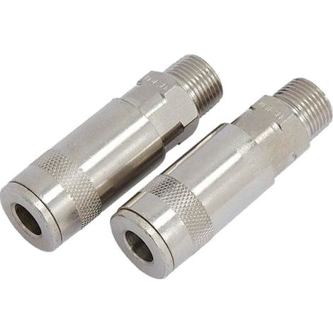 Neilsen 2pc Air Line Fittings Hose Compressor Coupler Connector 3/8" BSP Male