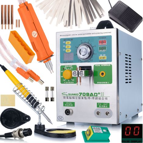 Saldatrice a Punti Sunkko 709AD+ – Alta Potenza e Precisione 3,2 kW, 30800A Per Batterie e Metalli, Compatta e Portatile