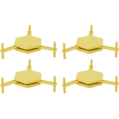 Set aus 4 eleganten, verstellbaren und multifunktionalen sechseckigen Untersetzern für Getränke und kleine Gegenstände, gelb. (1/5)
