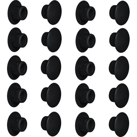 20x tappo chiusura plastica mobili inserto cappuccio copriforo fori (Ø8mm / nero RAL 9005)