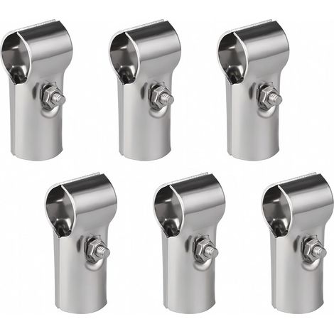 6 Pack 25mm T Tube Connector, Stainless Steel Tube Connector, Adjustable Tee Fitting with Screws and Nuts for Fence, Wire Mesh, Handrail and Tubular Structure (1/5)