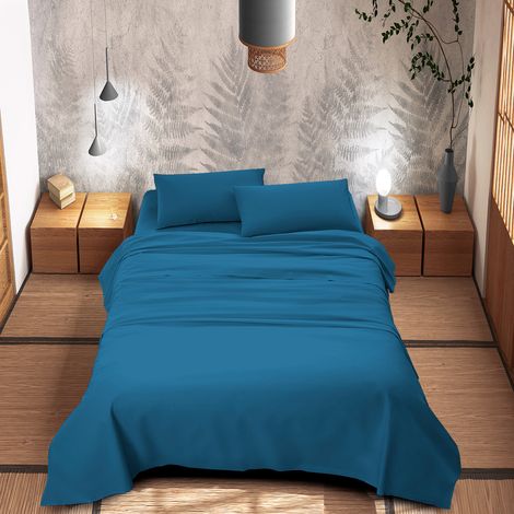 Completo Letto Lenzuola No Stiro Made in Italy In Microfibra, Set Letto traspirante Avio - Singolo (1/5)