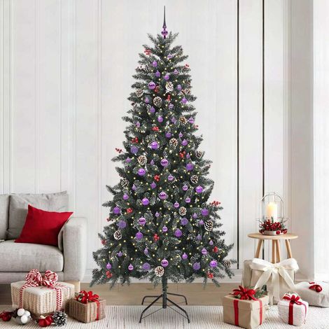 Künstlicher Weihnachtsbaum Grün 240 cm PVC, Plastik und Stahl