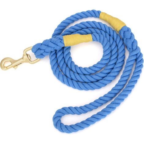 Laisse en corde pour chien, corde tressée de traction multicolore en coton pour chiens de taille moyenne et grande