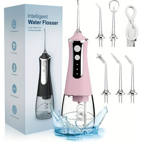 Irrigateur dentaire sans fil, hydropulseur buccal portatif rechargeable, nettoyeur interdentaire puissant pour soins dentaires quotidiens (1/5)