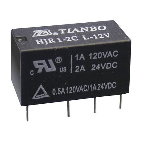 Relé enchufable Tianbo Electronics 24 V naranja 2 A